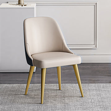 PU Leather Upholstered Dining Room Chair Table Chair Gold Leg